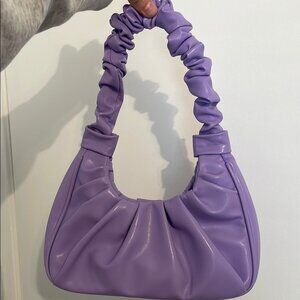 Adorable Small Lavender Ruched Handle Bag